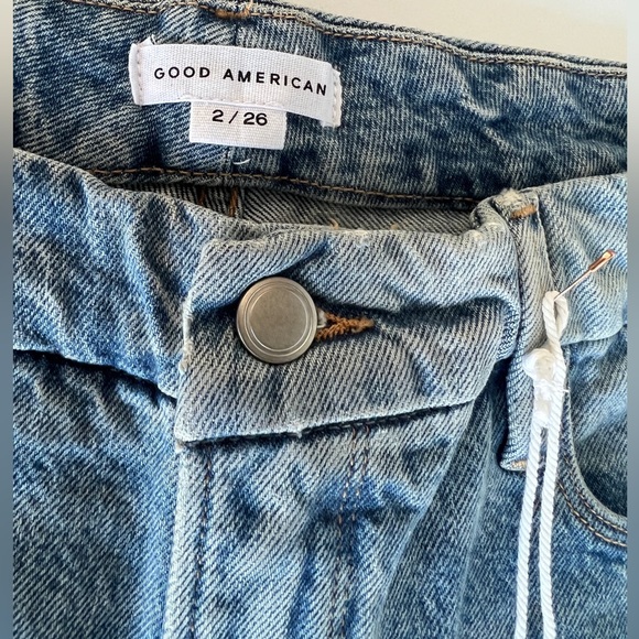 Good American Good Classic High Rise Distressed Jeans, Indigo - Size 26 - Picture 5 of 12